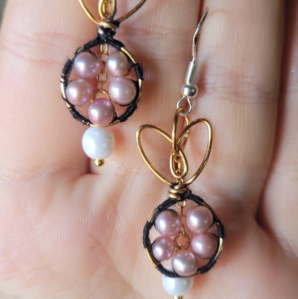 Pink bunny earrings